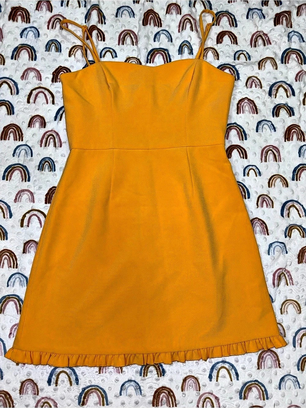 French Connection Whisper Frill Hem Cami Minidress Orange Size 6